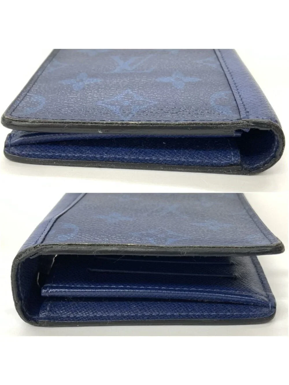 Louis Vuitton Taigarama Portefeuille Brazza Bifold Wallet Navy